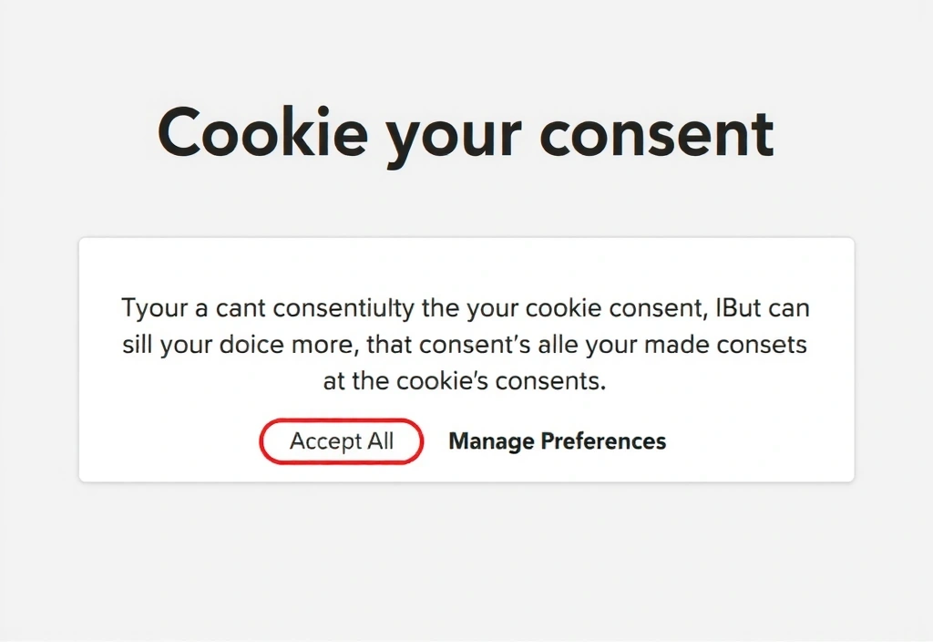 Illustration of a cookie consent banner with accept and decline buttons