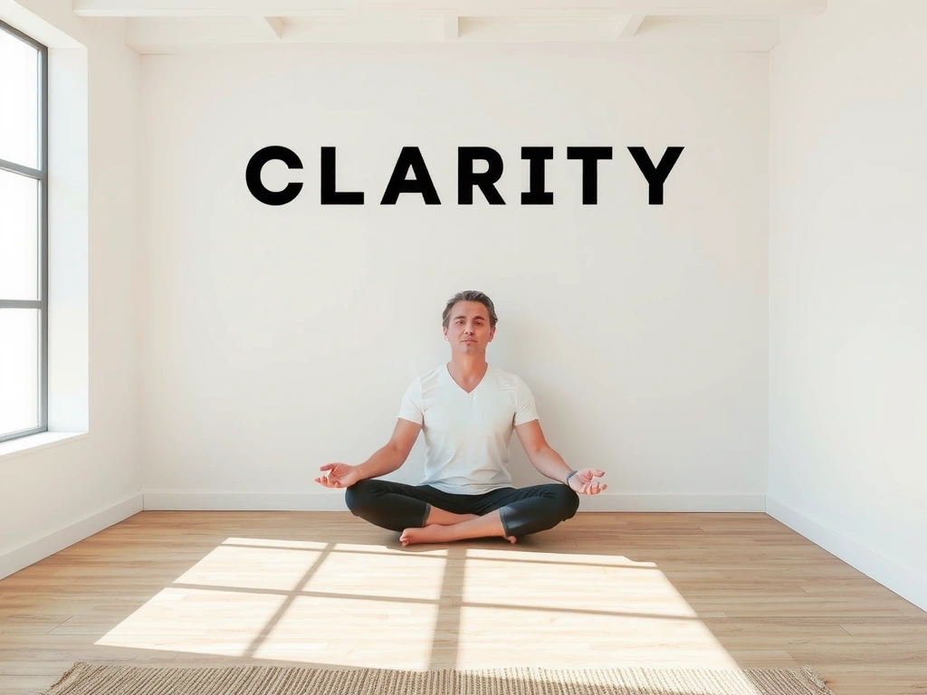 A serene image of a person meditating, surrounded by soft light, representing clarity and inner peace, with no text.