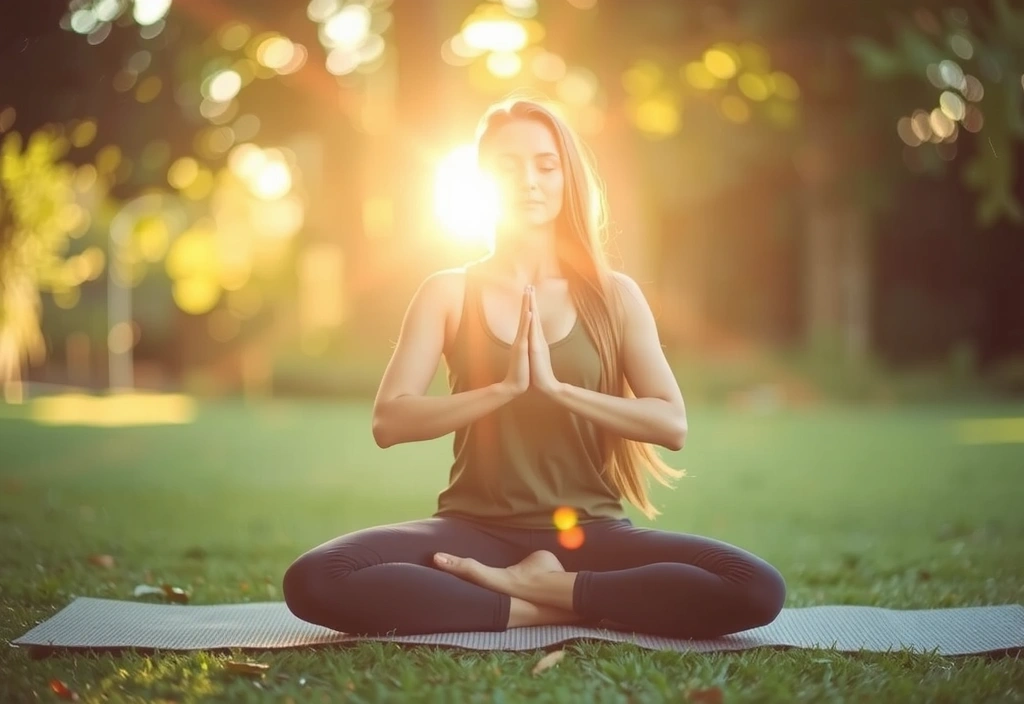 Person meditating on a yoga mat, symbolizing acceptance and peace